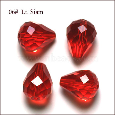 10mm Red Drop Glass Beads