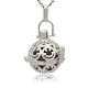 Silver Color Plated Brass Hollow Round Cage Pendants(KK-J216-07S)-1