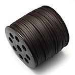 Faux Suede Cord, Faux Suede Lace, One Side Covering with Imitation Leather, Coconut Brown, 2.7x1.4mm, about 98.42 yards(90m)/roll(LW-R006-06)