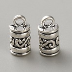 Tibetan Style Alloy Cord Ends, End Caps, Antique Silver, 13x7mm, Hole: 2mm(FIND-WH20023-031AS-07)