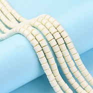 Polymer Clay Bead Strands, Column, Beige, 5~7x6mm, Hole: 1.5~2mm, about 61~69pcs/strand, 15.74 inch(CLAY-T001-C18)