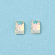Flat Back Resin Rhinestone Cabochons, Nail Art Decoration Accessories, Faceted, Rectangle, Colorful, 6x4x2mm(MRMJ-T047-07D)