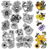Custom PVC Plastic Clear Stamps, for DIY Scrapbooking, Photo Album Decorative, Cards Making, Stamp Sheets, Film Frame, Bees, 160x110x3mm(DIY-WH0439-0129)