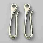 U-Shaped Brass Key Hook Shanckle Clasps, for Wallet Chain, Key Chain Clasp, Pocket Clip, Platinum, 60x16x7mm, Hole: 5.5mm(KK-WH0054-05P-A)