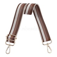 Adjustable Folk Custom Stripe Pattern Bag Strap, with Zinc Alloy Clasps, for Bag Replacement Accessories, Coffee, 750x38x2mm(FIND-WH0077-94)