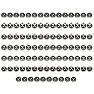 Golden Plated Enamel Alloy Charms, Enamelled Sequins, Flat Round, Black, Letter.Z, 14x12x2mm, Hole: 1.5mm, 100pcs/Box(ENAM-SZ0001-26B-Z)