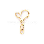 Heart Alloy Swivel Clasps, Lanyard Push Gate Snap Clasps, Light Gold, 4.3cm(HEAR-PW0001-157A)