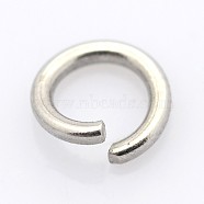 304 Stainless Steel Open Jump Rings, Stainless Steel Color, 9x1.2mm, Inner Diameter: 6.6mm(STAS-E066-08-9mm)