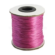 Nylon Thread, Rattail Satin Cord, Nylon Jewelry Cord for Braided Jewelry Making, Round, Medium Violet Red, 1mm, about 100yards/roll(300 feet/roll)(NWIR-I002-15)