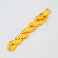 Nylon Thread, Nylon Jewelry Cord for Custom Woven Bracelets Making, Gold, 2mm, about 13.12 yards(12m)/bundle, 10bundles/bag, about 131.23 yards(120m)/bag(NWIR-R002-2mm-16)