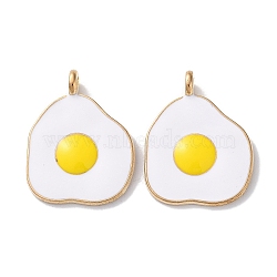 Alloy Enamel Pendants, Fried Eggs Charms, Egg, 23.5x18x1.5mm, Hole: 2.5mm(ENAM-O001-06B-G)