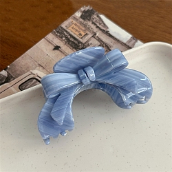 Cellulose Acetate & Iron Claw Hair Clips, Hair Accessories for Women & Girls, Bowknot, Light Steel Blue, 56x91x55mm(AJEW-K047-02A)