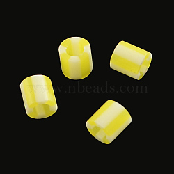 PE DIY Melty Beads Fuse Beads Refills, Column, Yellow, 5x5mm, Hole: 3mm(X-DIY-R037-09)