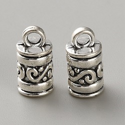 Tibetan Style Alloy Cord Ends, End Caps, Antique Silver, 13x7mm, Hole: 2mm(FIND-WH20023-031AS-07)