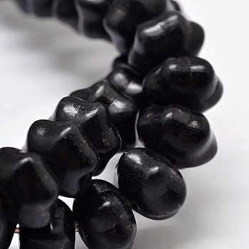 Dyed Synthetic Turquoise Bead Strands, Pumpkin, Black, 12x8mm, Hole: 1mm, about 868pcs/1000g