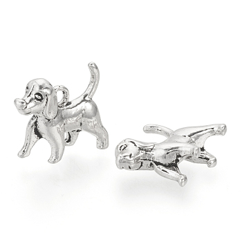 Tibetan Style Alloy Puppy Pendants, Beagle Dog Charms, Cadmium Free & Lead Free, Antique Silver, 14x16x5mm, Hole: 2mm