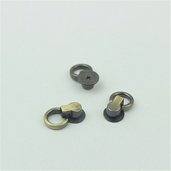 Zinc Alloy Side Clip Buckles Nail Rivet Connector Clasp, with O Ring, for Bag Hanger, Antique Bronze, 19x12x5.5mm