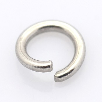 304 Stainless Steel Open Jump Rings, Stainless Steel Color, 9x1.2mm, Inner Diameter: 6.6mm