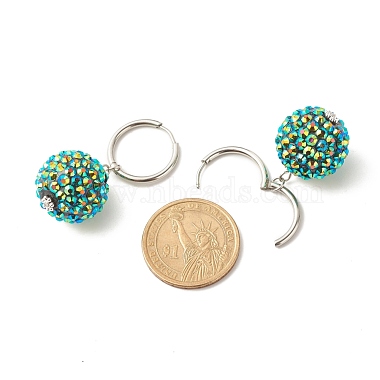 Sparkling Rhinestone Ball Dangle Hoop Earrings(EJEW-JE04813)-6