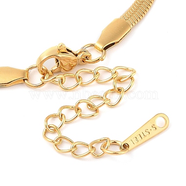 304 Stainless Steel Crystal Rhinestone Bowknot Charm Flat Snake Chain Bracelets for Women(BJEW-Z070-04G)-3