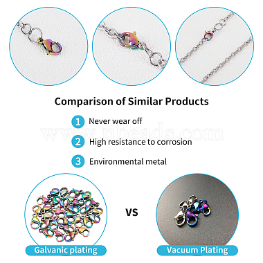 unicraftale environ 60 kits de fabrication de fermoirs de bijoux à bricoler soi-même 304 anneaux de saut en acier inoxydable et fermoirs à pince de homard fermoirs et fermetures de bijoux pour la fabrication de bijoux multicolore(STAS-UN0006-27)-2