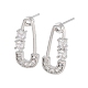 Safety Pins Shape Brass Stud Earrings(EJEW-F332-04P)-1