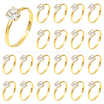 40Pcs Adjustable Alloy Rhinestone Finger Rings for Women, Golden, 6.5mm, US Size 7 1/4(17.5mm)(RJEW-SP0001-02G)