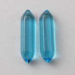Glass Beads, Bullet, No Hole, Deep Sky Blue, 31.5x9x8mm(FIND-WH0155-040D)
