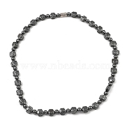 Hexagon with Skull Synthetic Non-Magnetic Hematite Beaded Necklaces for Women Men, with Alloy Magnetic Clasp, 20.35 inch(51.7cm)(NJEW-E097-07)