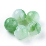 Acrylic Imitation Jade Beads, Round, Light Green, 11.5x11mm, Hole: 2mm, about 520pcs/500g(MACR-E025-25B-12mm)