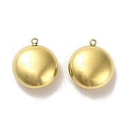 304 Stainless Steel Pendants, Flat Round Charms, Real 14K Gold Plated, 19.5x17x7.5mm, Hole: 1.4mm(STAS-L022-134G)