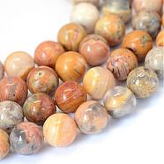 Natural Crazy Agate Round Bead Strands, 6~6.5mm, Hole: 1mm, about 63pcs/strand, 15.5 inch(G-E334-6mm-20)
