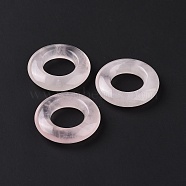 Natural Rose Quartz Pendants, Ring Charms, 30x7mm, Hole: 15.5mm(G-F728-02D)