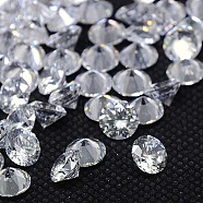 Diamond Shape Grade AAA Cubic Zirconia Cabochons, Faceted, Clear, 1.75mm(ZIRC-J013-01-1.75mm)