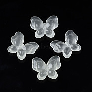 Luminous Acrylic Beads, Butterfly, Clear, 17.5x21x6mm, Hole: 1.8mm(X-MACR-N009-012-A01)