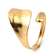 304 Stainless Steel Open Cuff Rings, Heart, Real 18K Gold Plated, Inner Diameter: 17.8mm(RJEW-Z018-16G)