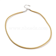 Braided Round Imitation Leather Bracelets Making, with Stainless Steel Color Tone Stainless Steel Lobster Claw Clasps, Pale Goldenrod, 17-1/8 inch(43.6cm)(BJEW-H610-01P-11)