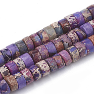 Synthetic Imperial Jasper Beads Strands, Heishi Beads, Flat Round/Disc, Blue Violet, 6~6.5x3~3.5mm, Hole: 1mm, about 113pcs/strand, 15.5 inch(G-T103-19E)