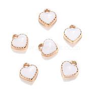 Heart Alloy Enamel Charms, White, 8x7.5x2.5mm, Hole: 1.5mm(X-ENAM-Q033-51B)
