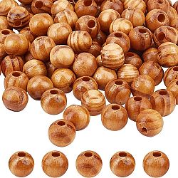 120Pcs Natural Wood Beads, Dyed, Lead Free, Round, BurlyWood, 10x9mm, Hole: 2~3.5mm, 120pcs/bag(WOOD-OC0001-83-LF)