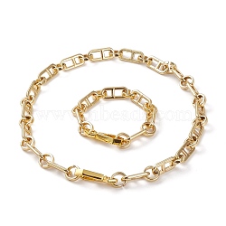 Unisex Alloy Chain necklaces & Bracelet Jewelry Sets, with Swivel Clasps, Golden, 20 inch(51cm), 8-1/8 inch(20.5cm)(SJEW-JS01169)