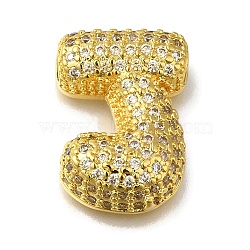 Brass with Cubic Zirconia Pendant, Letter J, Letter J, 22.5x15.5x7mm, Hole: 4.5mm(KK-Q818-02J-G)