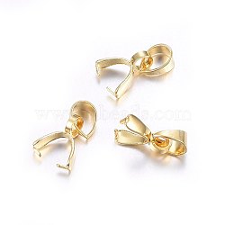 304 Stainless Steel Pendant Pinch Bails, Golden, 13x7x2.5mm, Hole: 5x3.5mm(X-STAS-O107-18G)