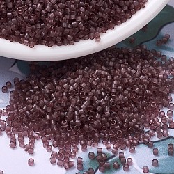 MIYUKI Delica Beads, Cylinder, Japanese Seed Beads, 11/0, (DB0772) Dyed Semi-Frosted Transparent Cinnamon, 1.3x1.6mm, Hole: 0.8mm, about 10000pcs/bag, 50g/bag(SEED-X0054-DB0772)
