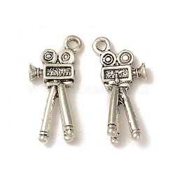 Tibetan Style Alloy Pendants, Projector/Movie Camera Charm, Cadmium Free & Lead Free, Antique Silver, 28x14x6~7mm, Hole: 2.1mm(TIBEP-L017-02AS)