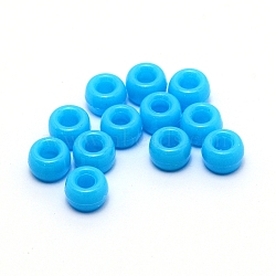 Resin Beads, Barrel, Deep Sky Blue, 9x6mm, Hole: 4mm, about 1746pcs/485g(RESI-WH0024-44E)