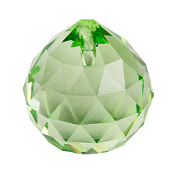 K9 Glass Pendants, Teardrop, Light Green, 30mm(HJEW-PW0006-01O)