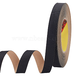 25 Yards Self-adhesion Polyester Ribbon, Hair Band Making Accessories, Black, 3/4 inch(18mm)(OCOR-WH0078-149A)