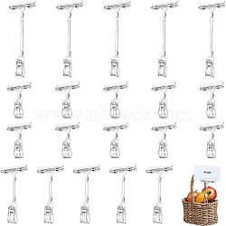 CHGCRAFT 20Pcs 3 Style Rotatable Plastic Pop Sign Card Display Clip, Price Tags Rack, with Iron Clamp, Clear, 103.5~210mm(AJEW-CA0002-76)