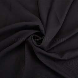 Chiffon Polyester Fabric, for Garment Making Accessories, Black, 150x0.02cm(DIY-WH0304-944B)